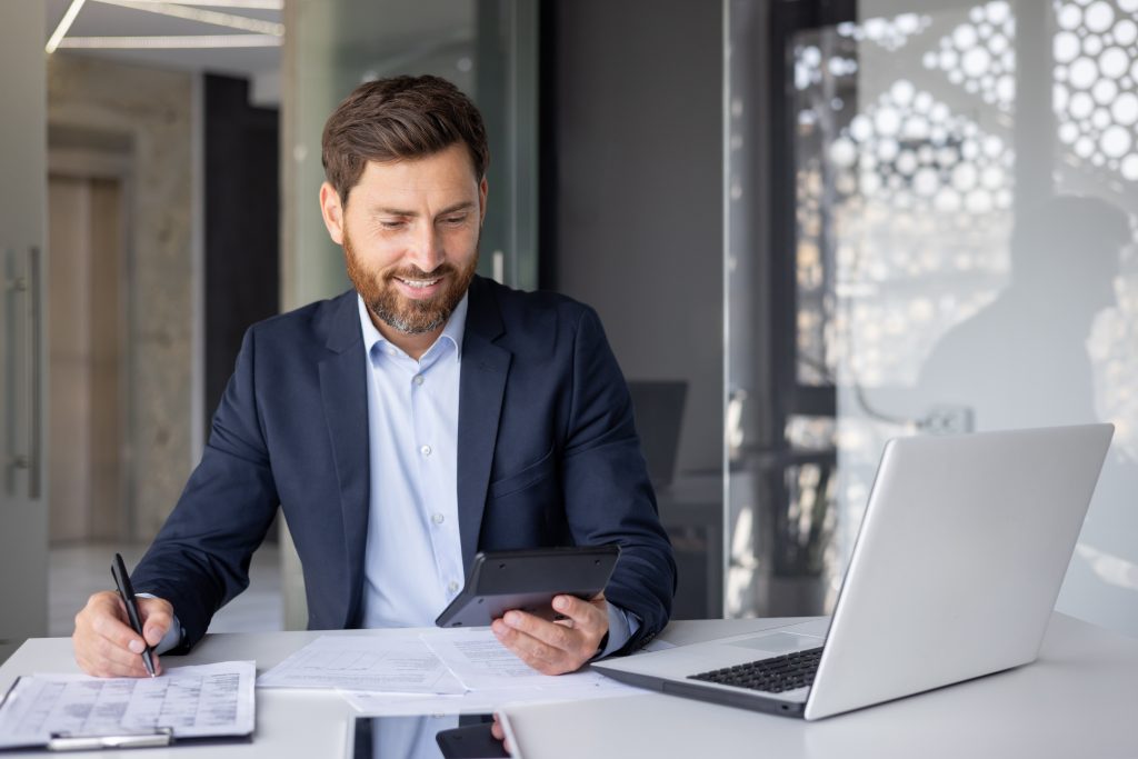 Accountant on laptop